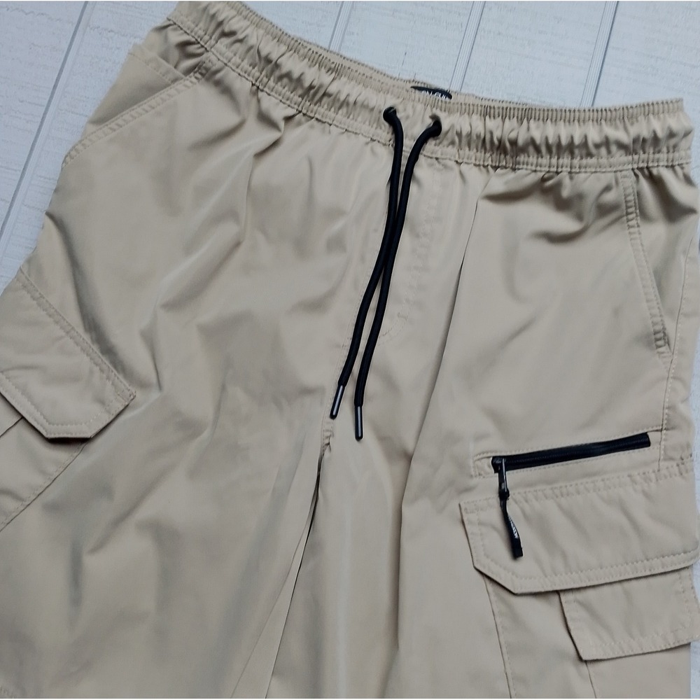 Modern Culture Cargo Shorts Men's Size XL Tan Pocket Elastic Waist Drawstring